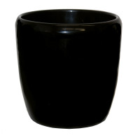 Set4 Keramik Blumentopf Venus schwarz+Bewässerungs-Set für Erdpflanzen