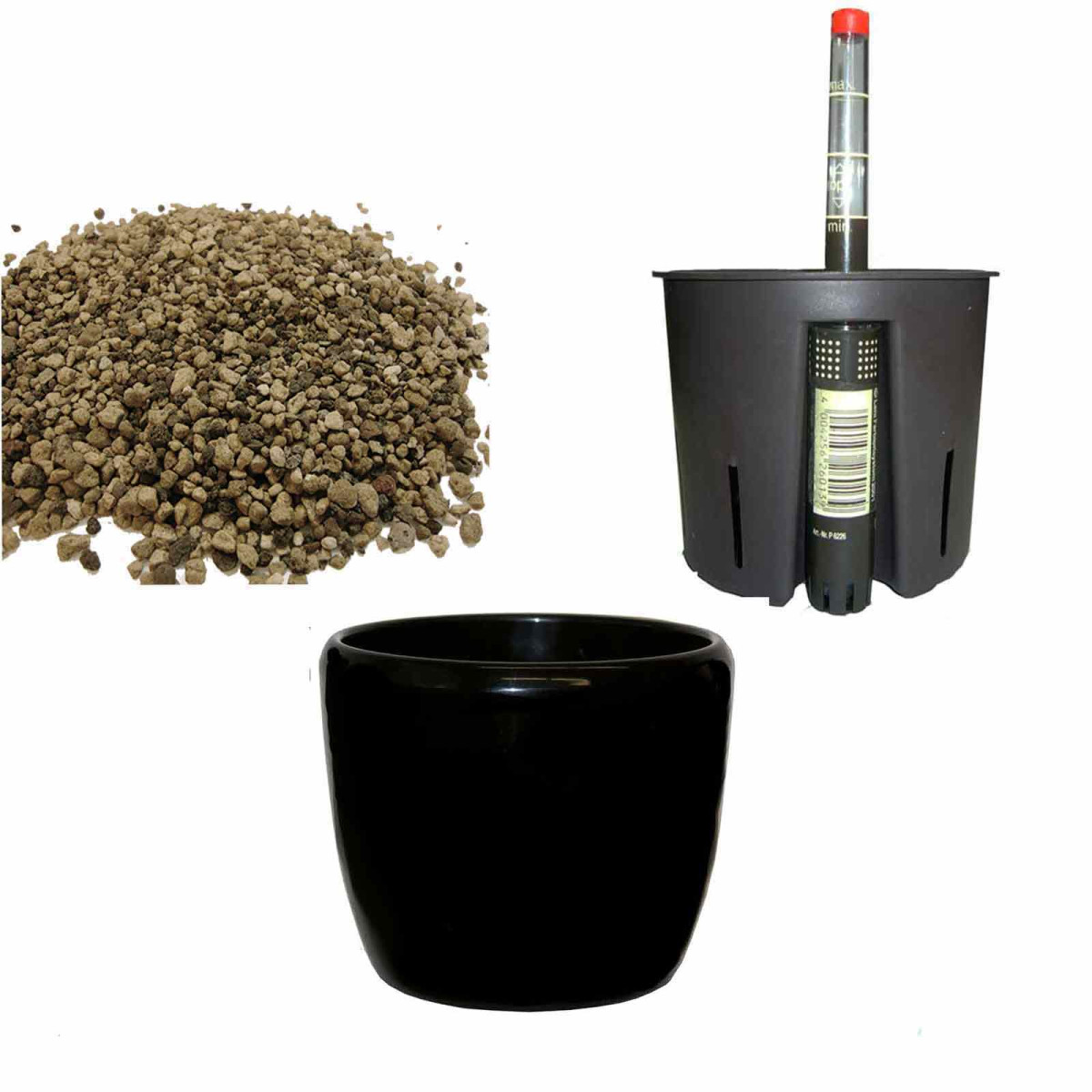 Set4 Blumentopf Venus schwarz 13/12 Ø 16cm...