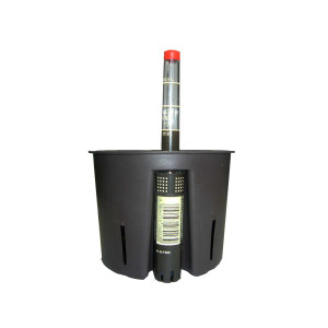 Set4 Kunststoff Blumentopf Corona schwarz+Bewässerungs-Set für Hydropflanzen