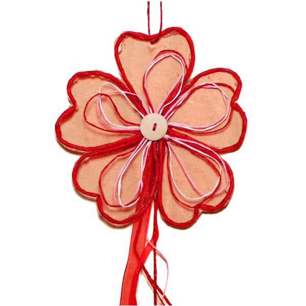 Deko Party Girlande Blume 100 cm  Farbe Erdbeere für Ostern Frühjahr und Herbst