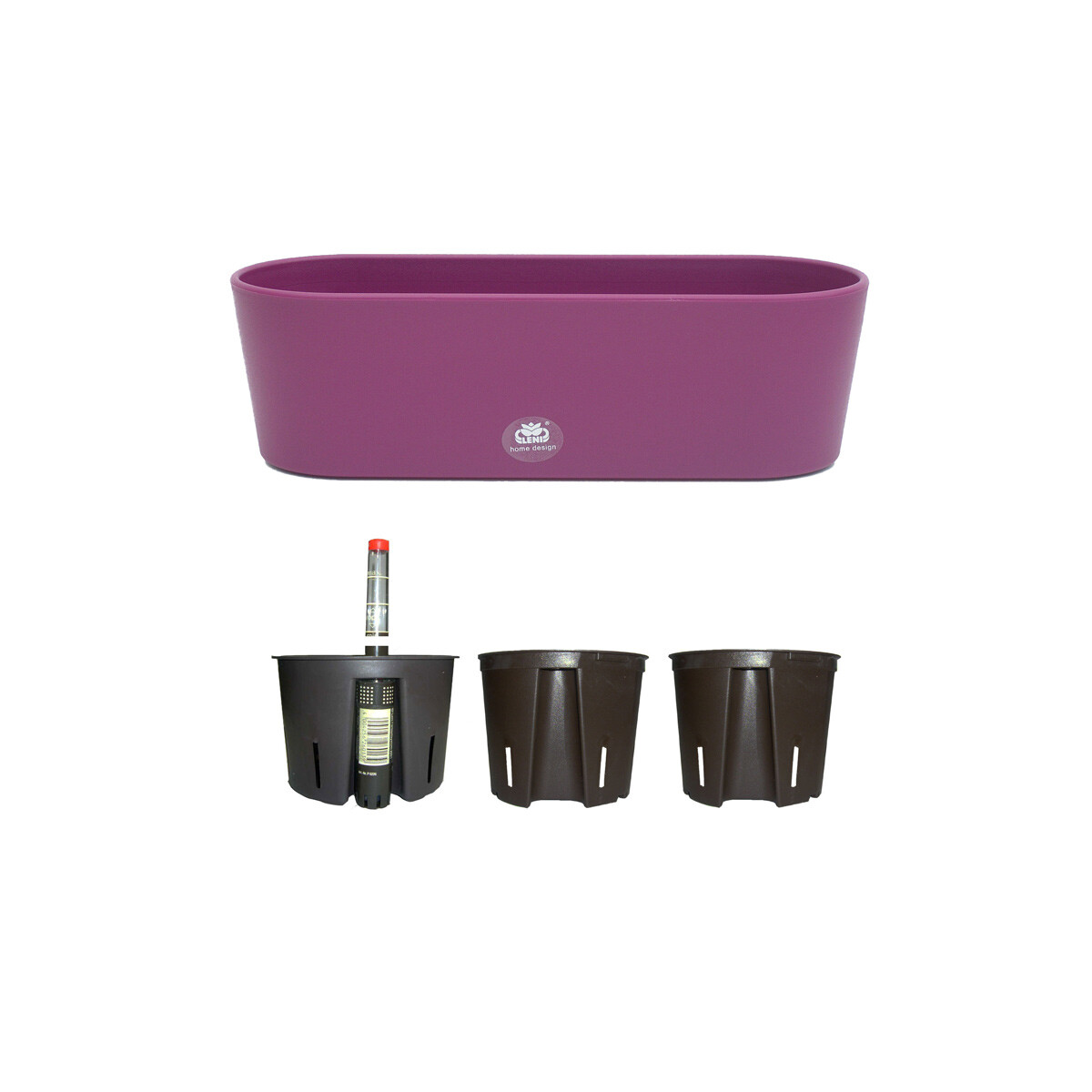 Set5 Kunststoff Flori Pflanzschale dunkelviolett für...