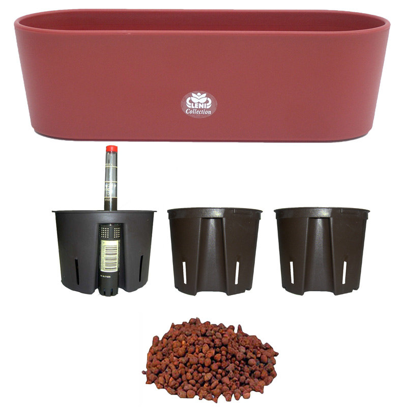 Set6 6 teilig Kunststoff Flori Pflanzschale bordeaux...