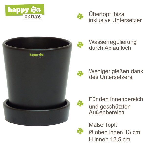 Schöner Blumentopf perlmutt schwarz matt für den Balkon, 11,99 €