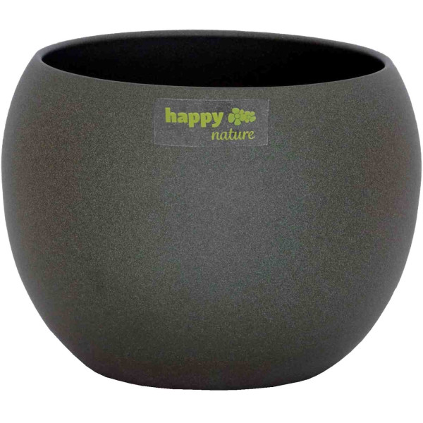 Keramik Blumentopf Madeira dunkel grau struktur Kugel