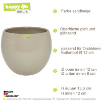 B Ware Keramik Blumentopf Pisa rund sand beige Ø 16 cm H 13.5 cm