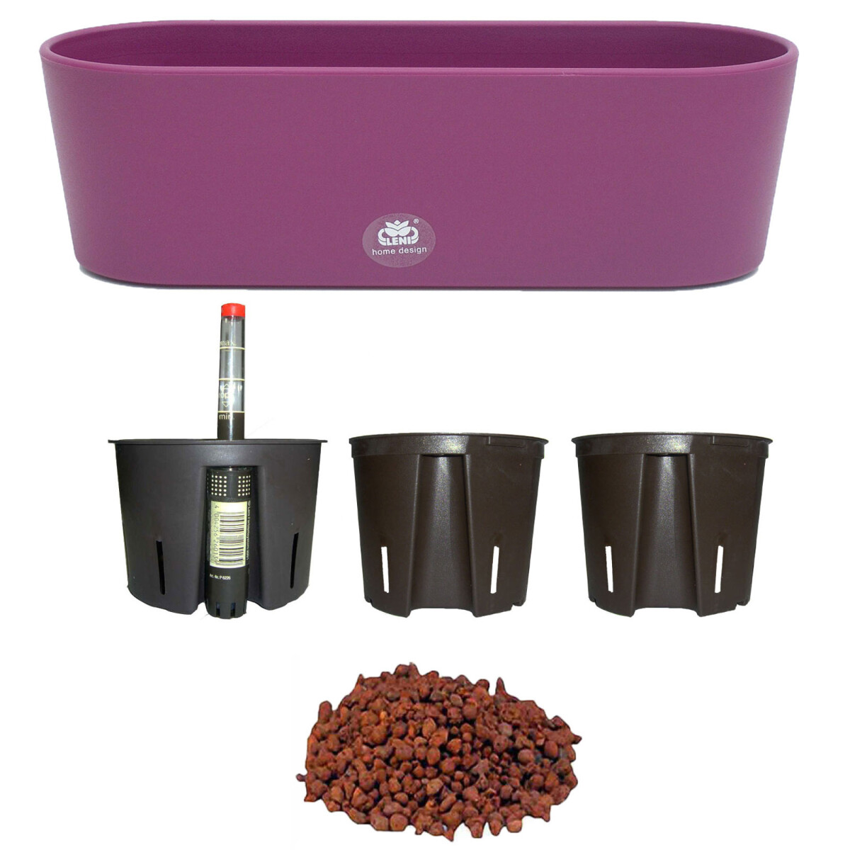 Set6 6 teilig Kunststoff Flori Pflanzschale dunkelviolett...
