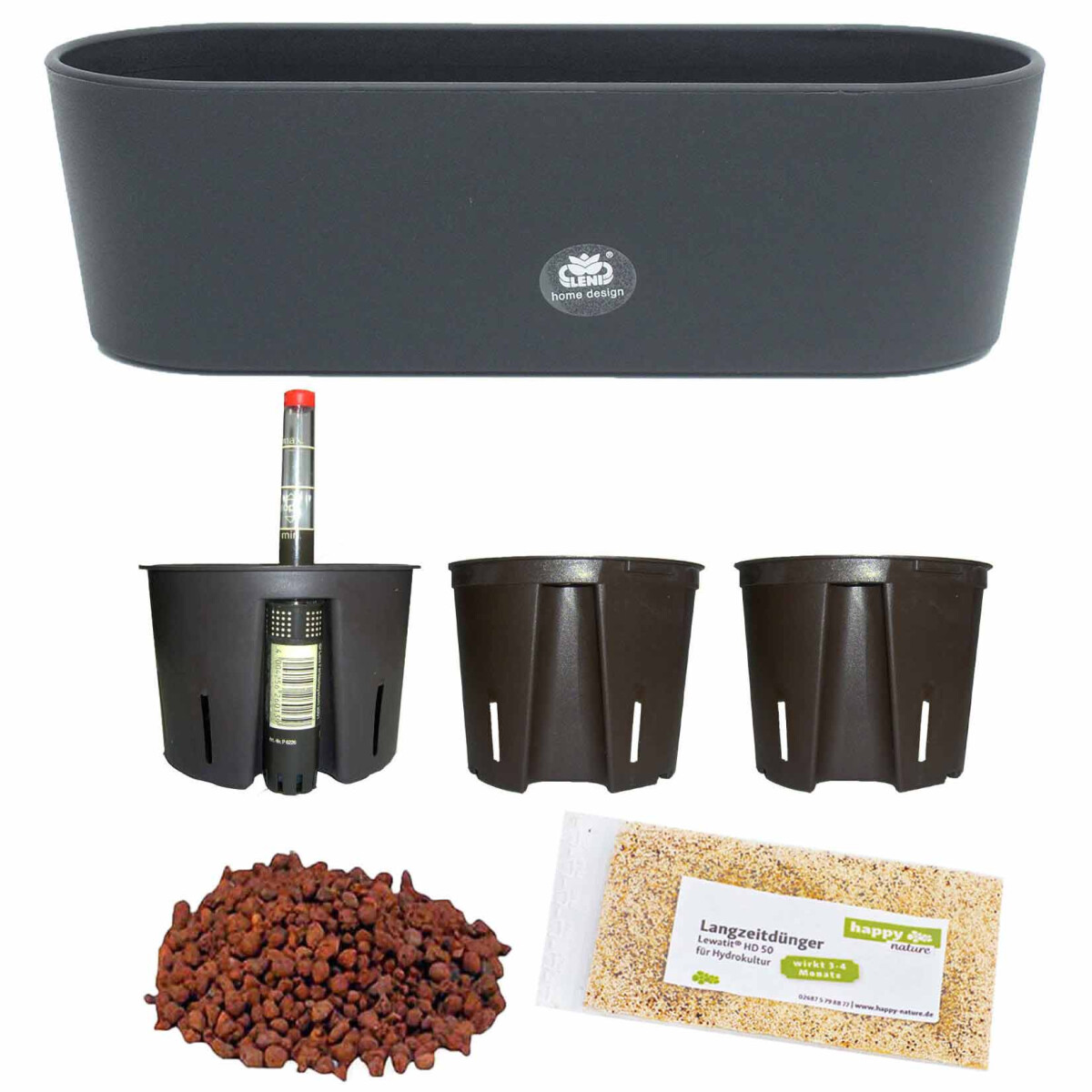 Set7 7 teilig Kunststoff Flori Pflanzschale schwarz...