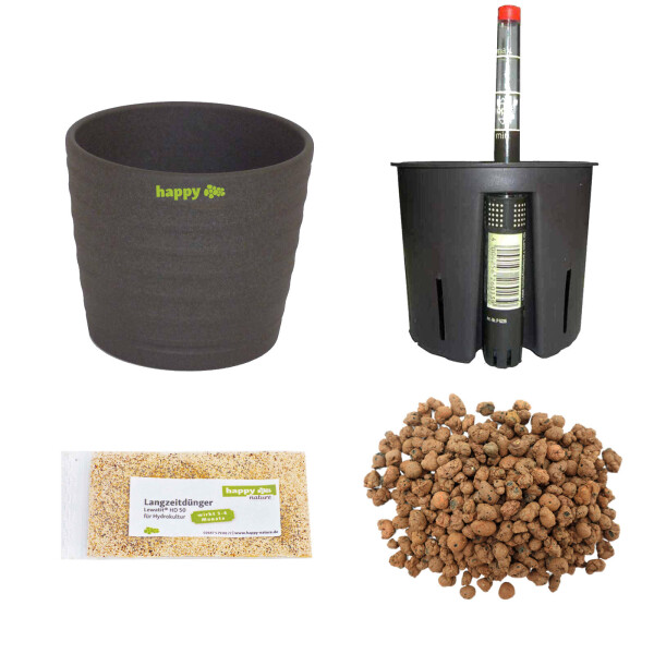 Set 3 teiliges Hydrokultur Blumentopf Set in grau damit Ihre Pflanzen,  12,49