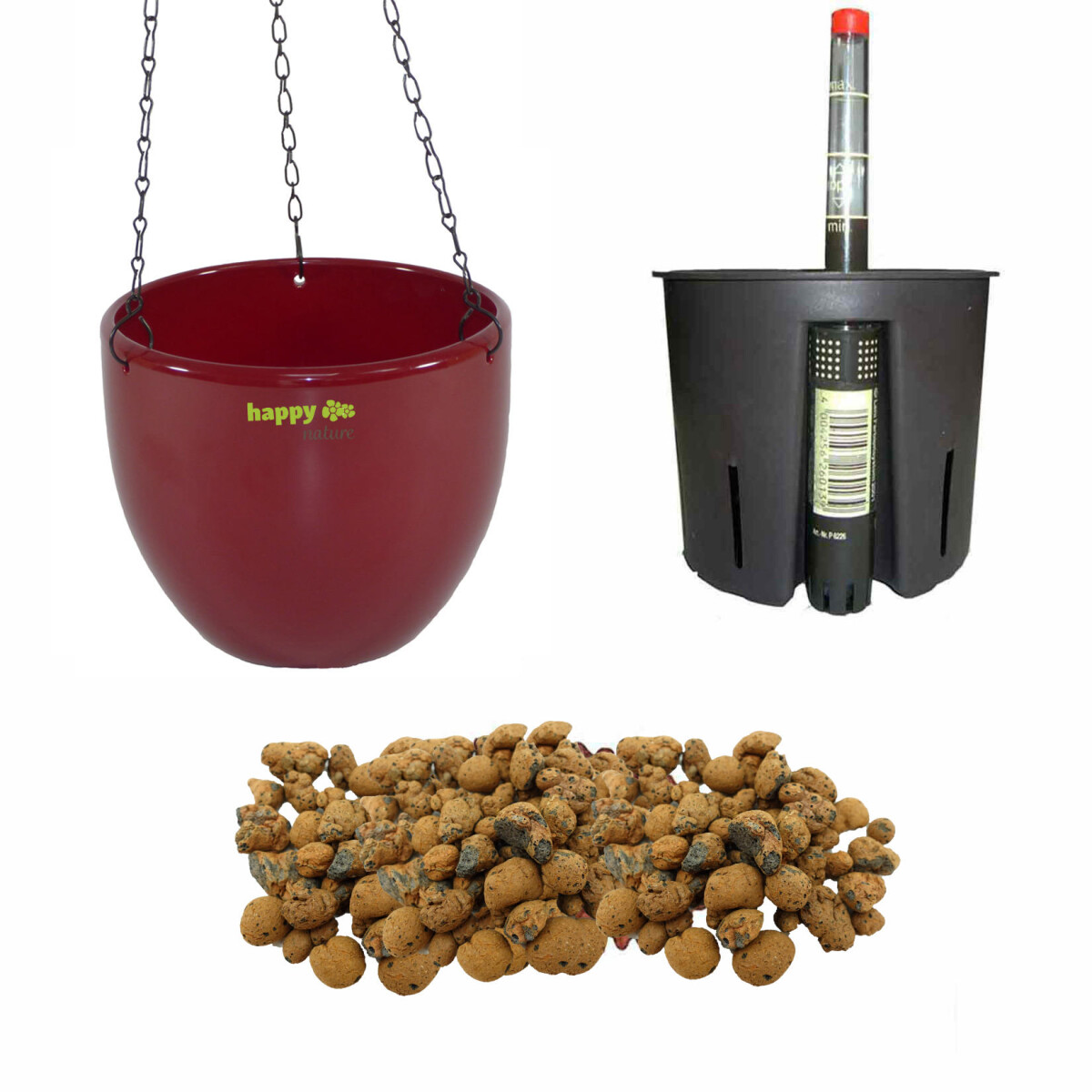 Set 4-teilig Keramik Blumenampel Venus 13/12 weinrot +...