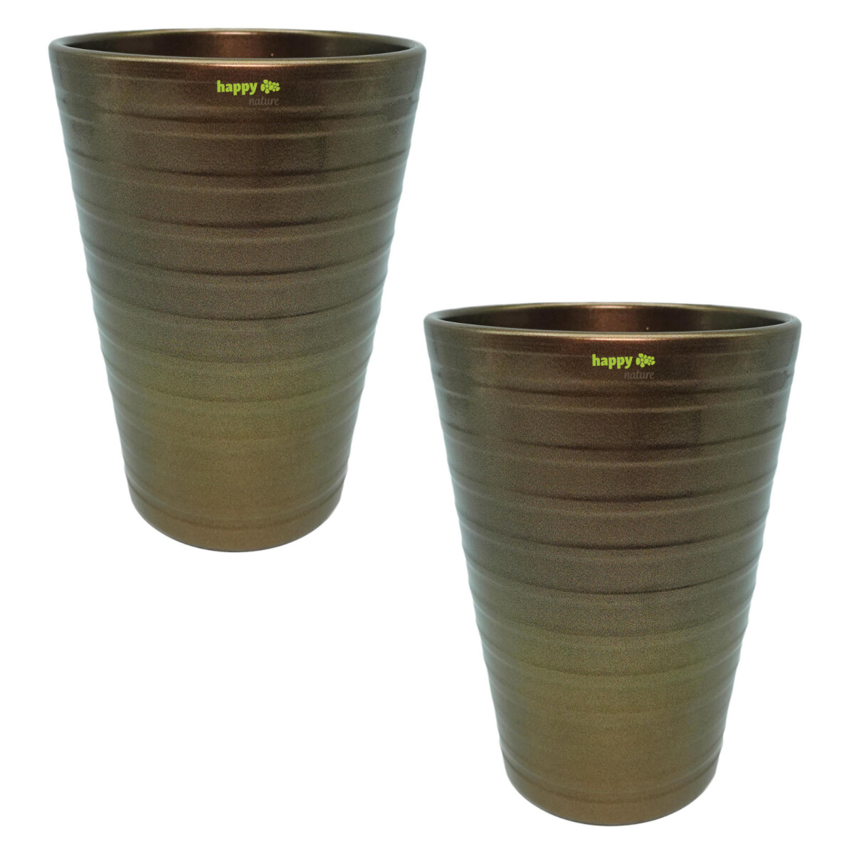 2er-Set Keramik Blumentopf Venedig für Orchideen braun 