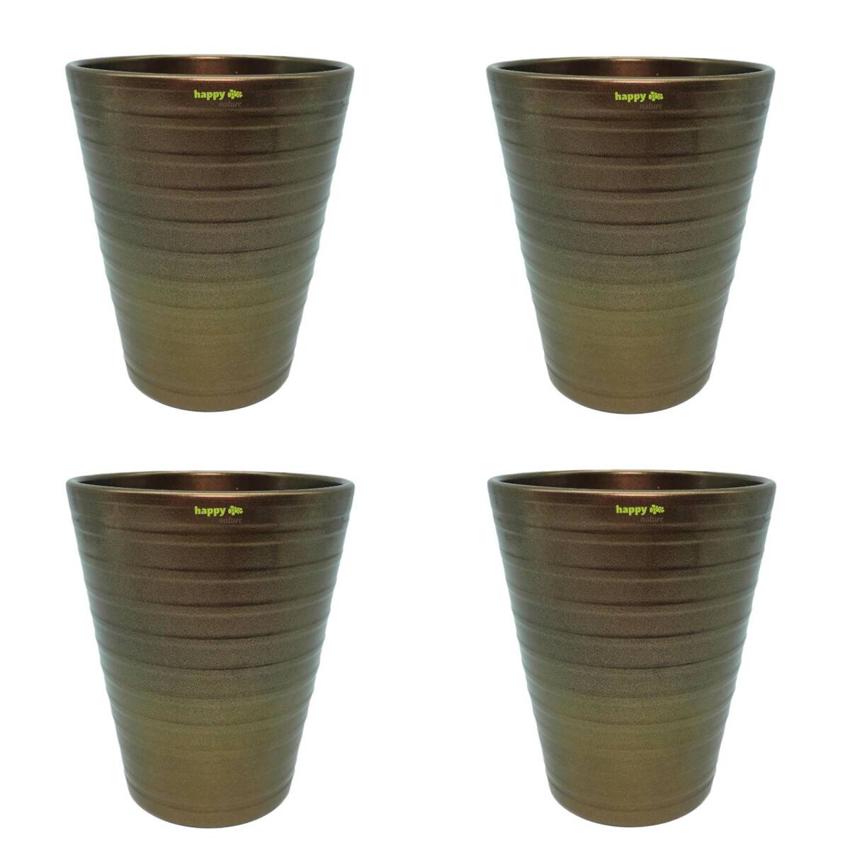 4er-Set Keramik Blumentopf Venedig für Orchideen braun 